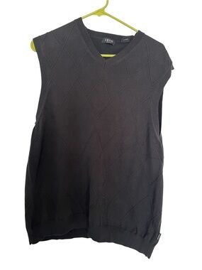 Izod Golf Men’s L (Unisex) Black Diamond Knit V-Neck Sweater Vest